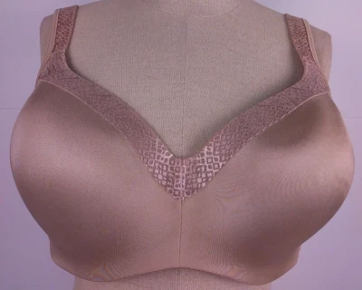 Playtex 4823 Love My Curves Beige Nylon Wireless Balconette Bra Size 40 D.  (35) - Image 1 of 4