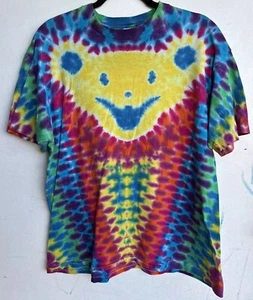 Grateful Dead Tie Dye Bear Head Long Sleeve T Shirt Size XL vintage Hanes Thin - Picture 1 of 16