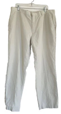 Pantalones de vestir INC International Concepts para hombre mezcla de lino marfil 38/32 Foto 1 de 4