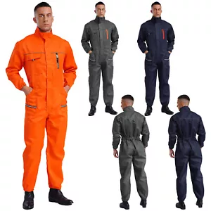 Mens Resistant Overalls Long Sleeve Work Jumpsuit Mechanic for Cosplay Party - Picture 1 of 40