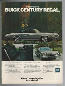 1973 BUICK CENTURY REGAL advertisement, Buick Century print ad - Imagen 1 de 3