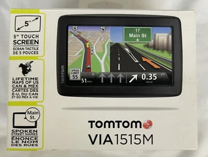 TomTom VIA 1515M 5 inch GPS Navigator - Black/Gray UNUSED open box FREE shipping - Picture 1 of 4