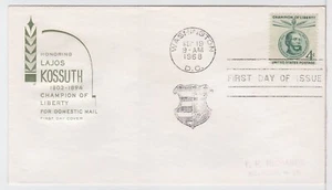 TurtlesTradingPost- Lajos Kossuth - 1958 #1117- House of Farnum FDC - Picture 1 of 1