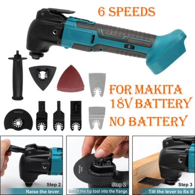 For Makita 18V Li-ion Cordless Oscillating Multi Tool 6 SPEED with Accessories - Image 1 of 4