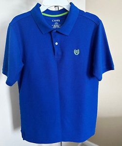 CHAPS Boys polo shirt short sleeve collared Royal Blue Size 14 - 16 stretch