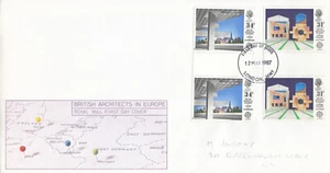(137931) SGOMBERO Architetti in Europa COPPIE GRONDAIE GB RM FDC LONON NW1 1987 - Foto 1 di 1