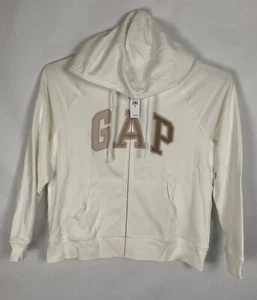 Gap Women's Logo Hoodie Sweatshirt White Embroidered Size XL New - Picture 1 of 9