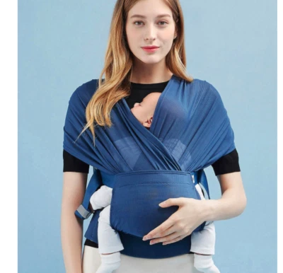 POGNAE Paso Uno Corte UV Malla de Aire Bebé Envoltura Eslinga Ultra Ligera Con Cinturón NV Foto 1 de 2