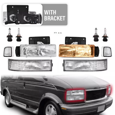 Headlights For Chevrolet Astro & GMC Safari 95-05 w/ Park Signal & Corner Lights - Image 1 of 4
