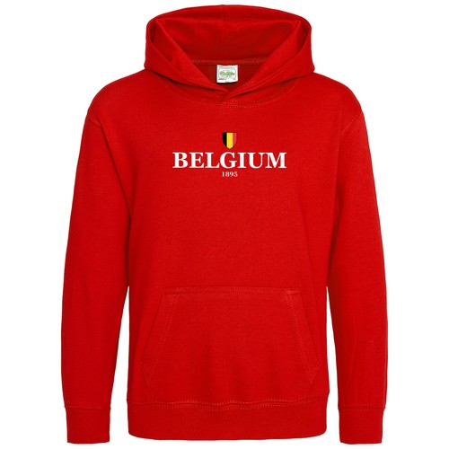 VETEMENTS Felpa con cappuccio Belgio 1895 calcio paese bambini bandiera belga ragazzi europei ragazze h...