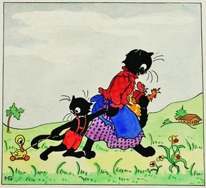 MARTE GRAF MISCHTECHNIK TINTE COLORIERT auf PAPIER WIENER WERKSTÄTTE (P86) - Bild 1 von 1