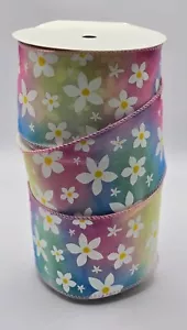 Cinta de margarita multicolor con cable de 63 mm de ancho, 4 longitudes, lazos, coronas artesanía - Imagen 1 de 1