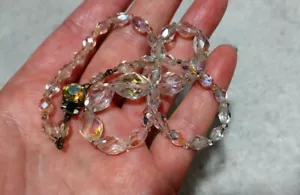 Beautiful short vintage glass necklace, aurora borealis - Picture 1 of 7