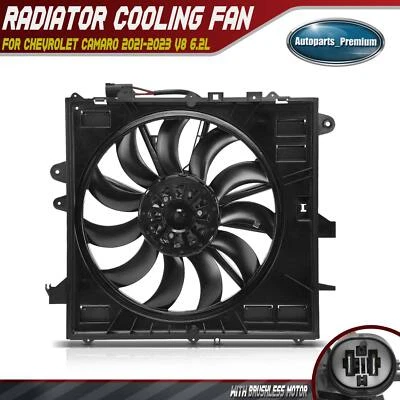 Radiator Cooling Fan Assembly w/ Brushless Motor for Chevrolet Camaro 2021-2023 - Image 1 of 4