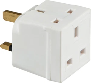 13 Amp Dos Salidas sin Fusionar Eléctrico UK Mains 3 Pin Enchufe Adaptador - Imagen 1 de 1