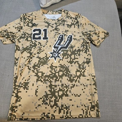 Camisa de jersey Adidas San Antonio Duncan #21 tamanho grande infantil manga 14/16. - Imagem 1 de 4