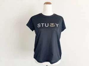 Stussy Stüssy Women Size 6 Mesh T Shirt Shirt Black 80 90s Casual Retro - Picture 1 of 6