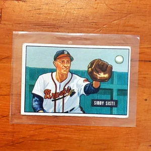 Carta Baseball Vintage 1951 Bowman Sibby Sisti #170 Boston Braves 1950s 170 - Foto 1 di 3