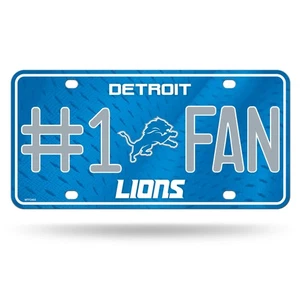 Etiqueta de matrícula de metal para fanáticos #1 de los Detroit Lions de la NFL - Imagen 1 de 7