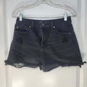 NOBO No Boundaries Junior's Jean Shorts Cut Off Distressed Black Size 5 Booty - Picture 1 of 5