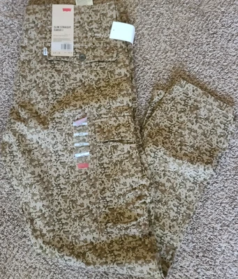 Pantalones cargo Levi's ajustados rectos cosecha dorados camuflados sarga para hombre W36 x L30 1 Foto 1 de 4