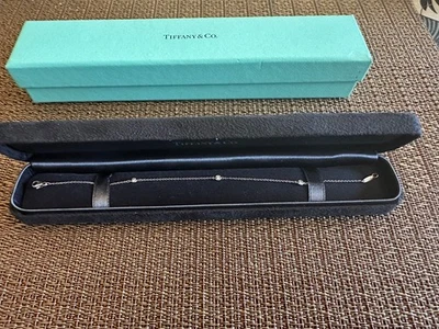 $1250 Tiffany Co Elsa Peretti Diamonds By The Yard Platinum Bracelet 7.5 inches - Image 1 of 4