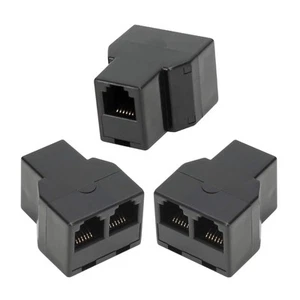 3-gniazdowy rozdzielacz telefoniczny adapter kabel, telefon stacjonarny złącze kablowe a... - Zdjęcie 1 z 6