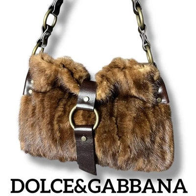 Bolsa de ombro Dolce&Gabbana feminina de pele vintage couro Y2K luxo outono/inverno - Imagem 1 de 4