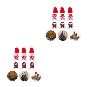 Pcs Lovely Knitted Decor Christmas Ornament Mini Christmas Craft for Bottle - Picture 1 of 12