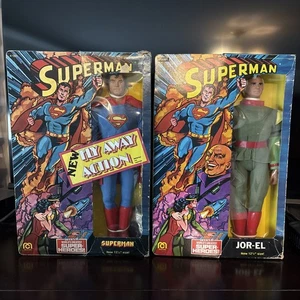 Mego Superman und Jor-El 1977 12" Actionfigur 2 Stück in Box Fly Away Action - Bild 1 von 24