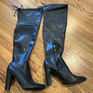 Unisa black leather over the knee boots - Picture 1 of 10