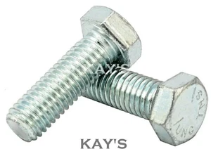 1/4" 5/16" 3/8" UNC SET SCREWS IMPERIAL HEXAGON FULLY THREADED BOLTS ZINC PLATED - Picture 1 of 3