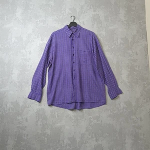 Camel Shirt Men's Large Purple Checkered Long Sleeve Collared Casual Button-Up - Picture 1 of 11