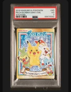 2019 MARUMIYA POKEMON STICKERS #40 PKCH/SCRBNY/GRKY/SBL PSA 3 POP 1 🔥🔥🔥 - Picture 1 of 2