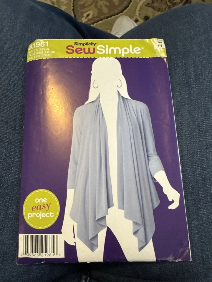 Simplicity 1961 Misses Knit Cardi-wrap Sz Xxs-xl - Image 1 of 1