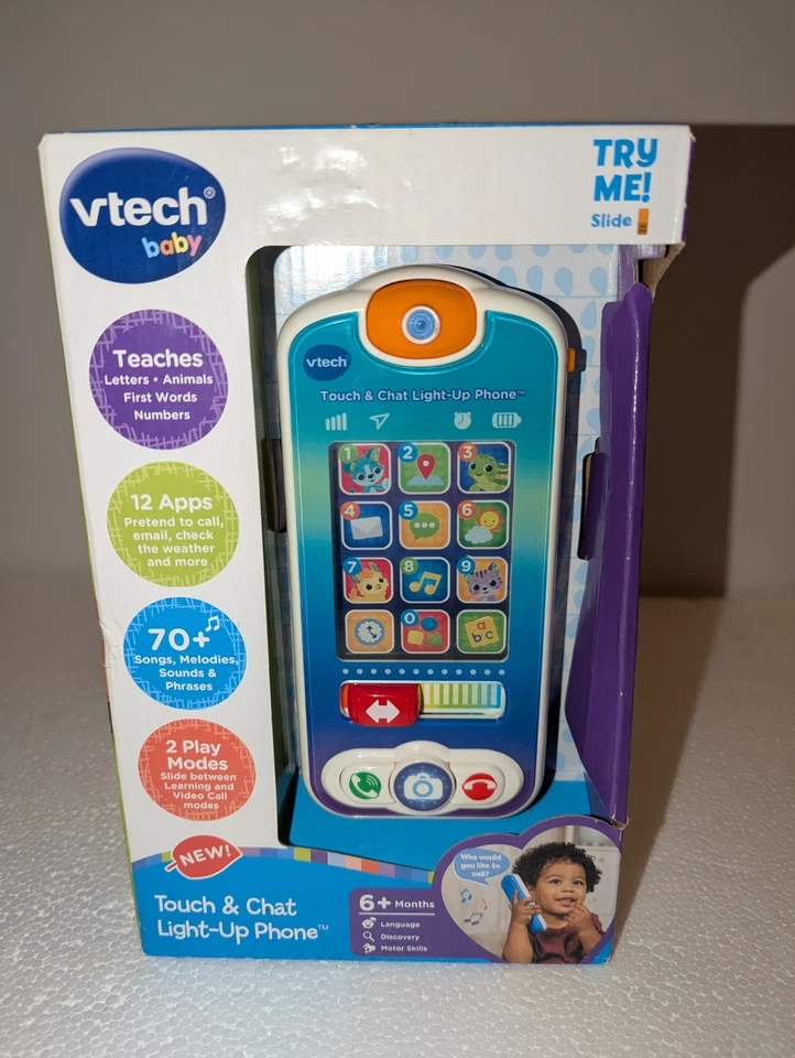 VTech Touch & Chat Light-Up Phone Musical Learning Play Cell Phone Kids 6 Monrh