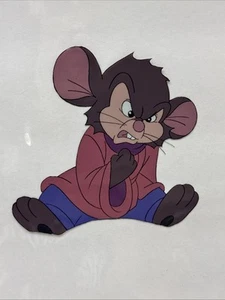 Arte de animación vintage 1986 An American Tail Don Bluth Cel Fievel - Imagen 1 de 2