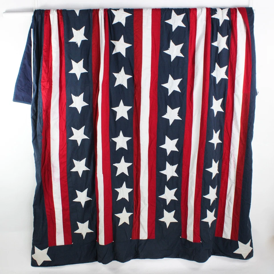 Manta acolchada sin marca roja/blanca/azul bandera americana tamaño queen Foto 1 de 4