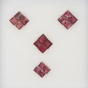16pcs Lot 0.57ct 1.7mm Square Natural Heated Pinkish Red Sapphire Songea, Tanzan - Picture 1 of 4