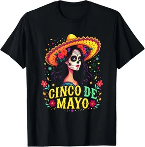 T-shirt con cappuccio Cinco De Mayo 2025 stile festa messicana per ragazza donna - Foto 1 di 5