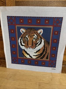 TIGER-NAN- HANDPAINTED NEEDLEPOINT CANVAS Large - Picture 1 of 6
