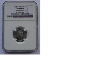 GREAT BRITAIN UK COIN 6 PENCE 1825 NGC AU DETAILS - Picture 1 of 2