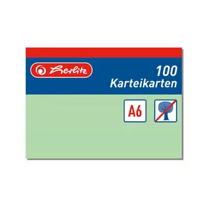 1000 Karteikarte Karteikarten A6 liniert grün Herlitz - Bild 1 von 1