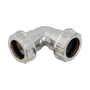 FloPlast Compression Waste 90' Bend 40mm Chrome - Picture 1 of 1
