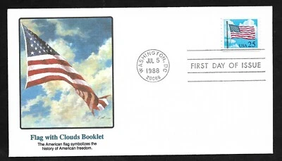 #2285A 25c Flag with Clouds - Fleetwood FDC  Booklet single - Image 1 of 2