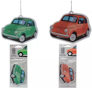 Fiat 500 Official Retro Car Air Freshener in Fresh Mint or Orange, Deodorante - Picture 1 of 7