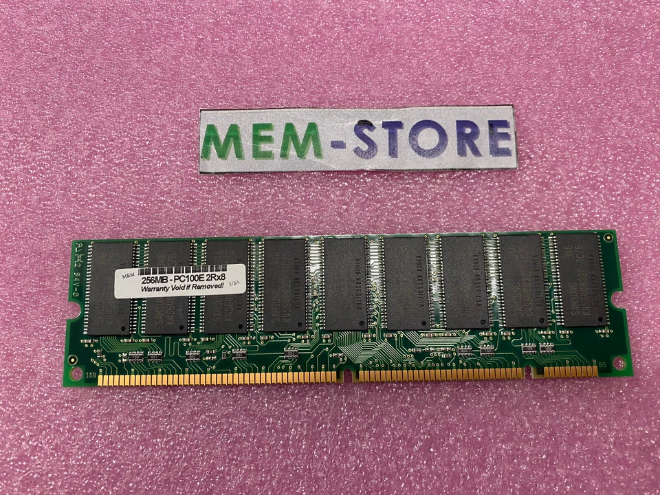 256MB SDRAM SD SDR PC100 CL2 100MHZ 168PIN DUAL RANK ECC NON-REG 16X8 18CHIPS - Image 1 of 1