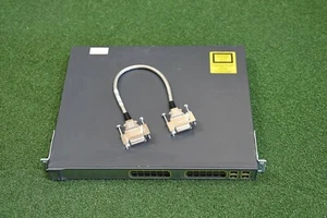CISCO WS-C3750G-24PS-E 3750G 24xFE PoE 4xSFP w/CAB-STACK-50CM - 1YrWtyTaxInv - Picture 1 of 3