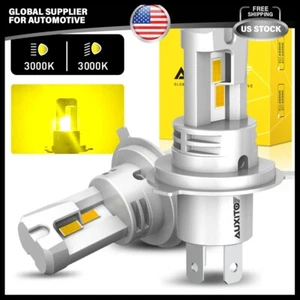 AUXITO H4 LED Headlight Bulbs High Low Beam Super Bright Amber Yellow Lights - Picture 1 of 11
