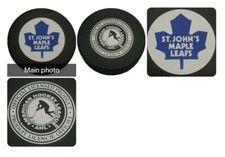 ST. JOHN'S MAPLE LEAFS AHL OFFICIAL HOCKEY PUCK MADE IN 🇸🇰 VINTAGE VEGUM MFG.